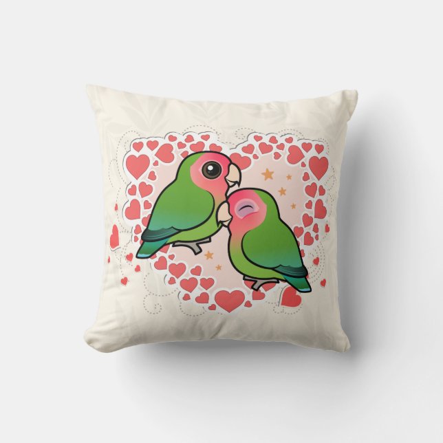 Lovebird Love Heart Kussen (Voorkant)