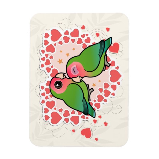 Lovebird Love Heart Magneet (Verticaal)