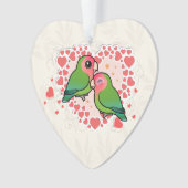 Lovebird Love Heart Ornament (voorkant)