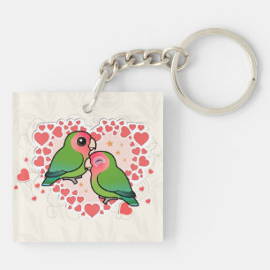 Lovebird Love Heart Sleutelhanger