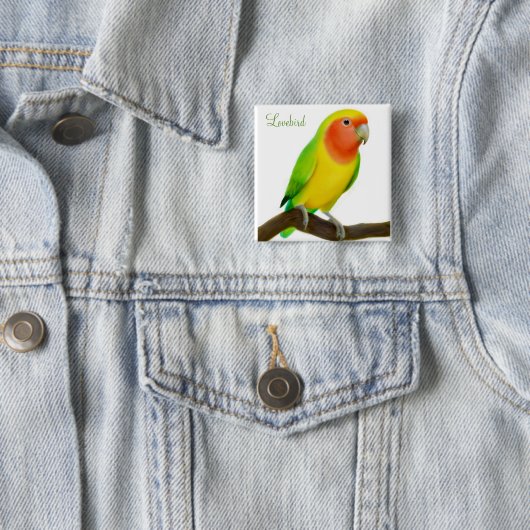 Lovebird Pin Vierkante Button 5,1 Cm (In situ)