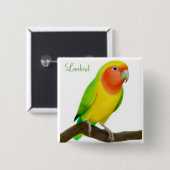 Lovebird Pin Vierkante Button 5,1 Cm (Voorkant /achterkant)