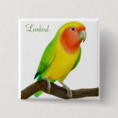 Lovebird Pin Vierkante Button 5,1 Cm (Voorkant)