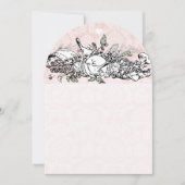  Lovebird Pink Musical Scroll Wedding Kaart (Voorkant)