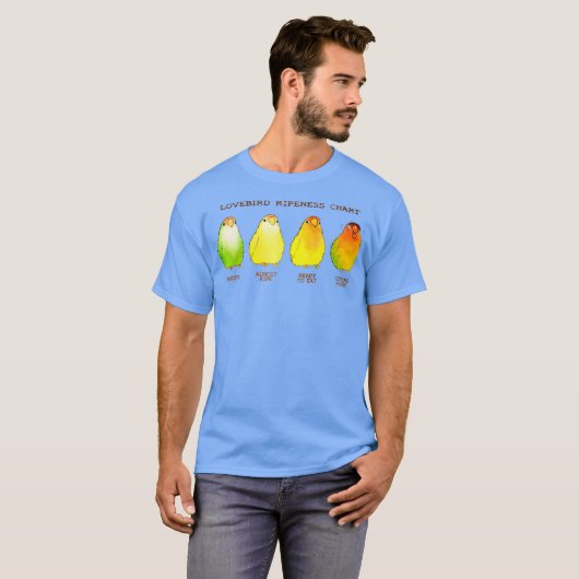 Lovebird Ripeness Chart T-shirt (Voorkant volledig)