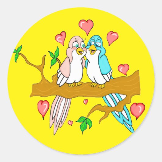 Lovebird Round Stickers (Voorkant)