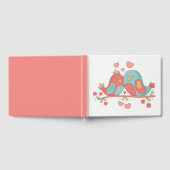 Lovebird Roze & Blauw bruiloft Vrijgezellenfeest V Gastenboek (Volledig)