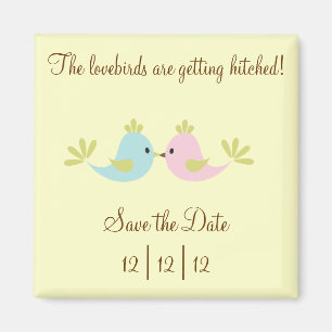 Lovebird Save the Date Magneet