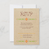 Lovebird Uilen op Burlap Wedding RSVP (Voorkant)