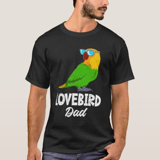 Lovebird Vader Tortelduifjes Papegaai Eigenaar Lov T-shirt (Voorkant)