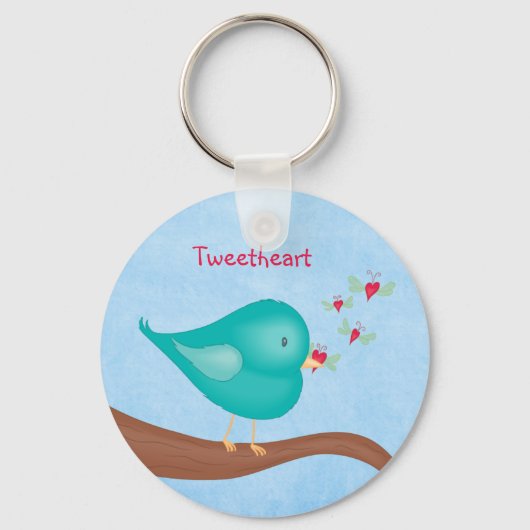 Lovebird vangt een Lovebug Sleutelhanger (Voorkant)