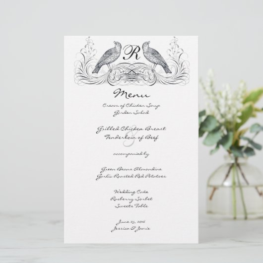 Lovebird Wedding Menu (Staand voorkant)