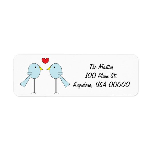 "Lovebirds" Adresetiketten Etiket (Voorkant)