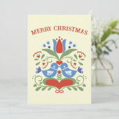 Lovebirds and Blossoms Kerst Kaarten (Staand voorkant)