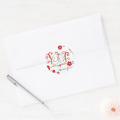 Lovebirds Bedankt Stickers, Cherry Blossoms Ronde Sticker (Envelop)