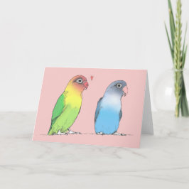 Lovebirds Blank Feestdagen Kaart