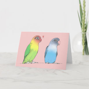 Lovebirds Blank Feestdagen Kaart