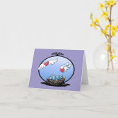 Lovebirds Blank Note Kaart (Gele Bloem)