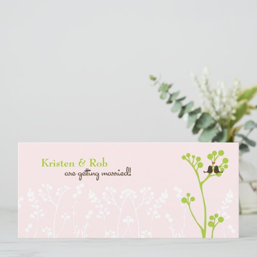 Lovebirds (Blush Pink) Kaart (Staand voorkant)