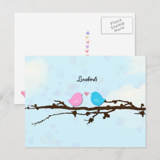 Lovebirds-Briefkaart Briefkaart (Voorkant / Achterkant)