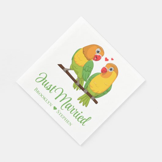 Lovebirds Bruiloft Tortelduifjes Bruiloft Gewoon G Servet (Hoek)