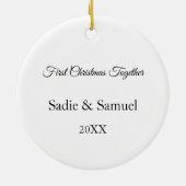 Lovebirds Couple's First Christmas Together Custom Keramisch Ornament (Achterkant)