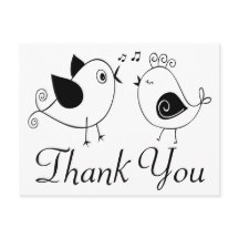 Lovebirds Dank u Black White Wedding Birds