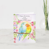 Lovebirds Daughter & Son in Law Happy Anniversary  Kaart (Voorkant)