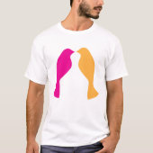 Lovebirds Duo Pair Affectie T-shirt (Voorkant)