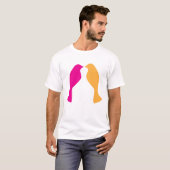 Lovebirds Duo Pair Affectie T-shirt (Voorkant volledig)
