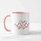Lovebirds Forever Personalized Couple Coffee Mug Mok (Links)