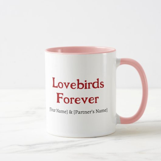 Lovebirds Forever Personalized Couple Coffee Mug Mok (Rechts)