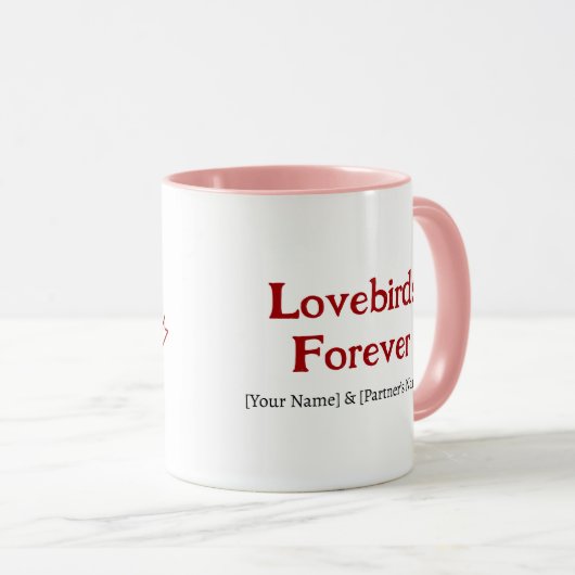 Lovebirds Forever Personalized Couple Coffee Mug Mok (Voorkant rechts)