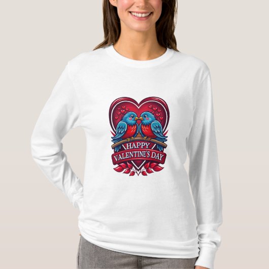 Lovebirds Forever – Romantic Valentine’s Day Coupl T-shirt (Voorkant)