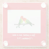 Lovebirds Glass Onderzetter (Achterkant)