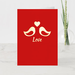 Lovebirds Gouden Folie Aangepaste Valentijnsdag Ka Feestdagenkaart