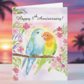 Lovebirds Happy 5th Anniversary  Kaart