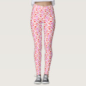 Lovebirds harten waterverf patroon leggings (Voorkant)
