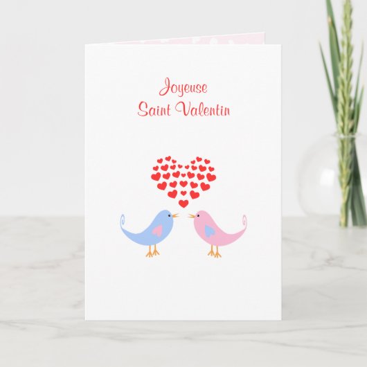 Lovebirds hearts custom text Saint Valentin Feestdagen Kaart (Voorkant)