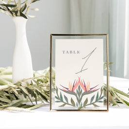 Lovebirds in Paradise Tafelnummer & Hashtag Kaart