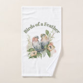 Lovebirds in Pastel Watercolors Handdoek (Handdoek)