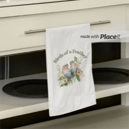 Lovebirds in Pastel Watercolors Handdoek