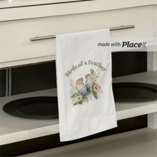 Lovebirds in Pastel Watercolors Handdoek