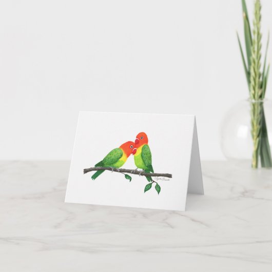 Lovebirds Inspirerend Note Kaart (Voorkant)