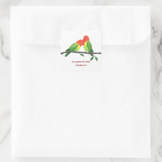 Lovebirds Inspirerend Sticker (Tas)