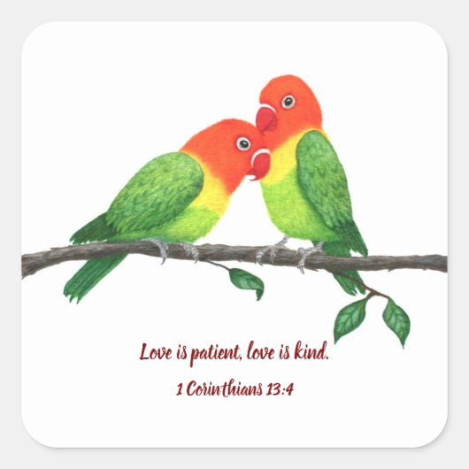 Lovebirds Inspirerend Sticker (Voorkant)