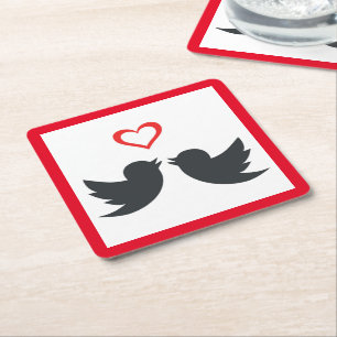 LOVEBIRDS KARTONNEN ONDERZETTERS