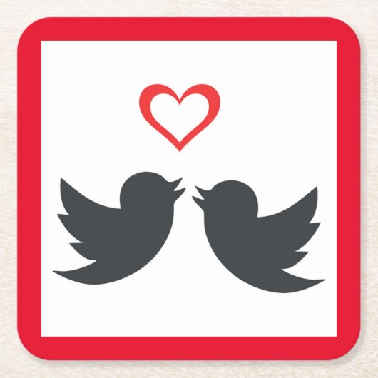 LOVEBIRDS KARTONNEN ONDERZETTERS (Voorkant)