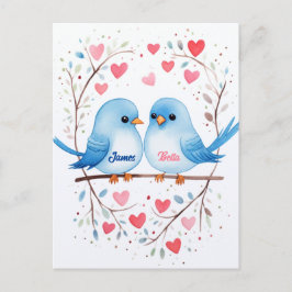 Lovebirds Liefde: Gepersonaliseerde Valentijnsdag Briefkaart