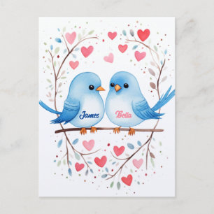 Lovebirds Liefde: Gepersonaliseerde Valentijnsdag Briefkaart